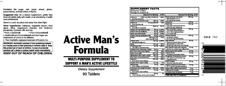 Active Men's Multi Tabs 90's Multivitamins/ Minerals supplement - Image 2