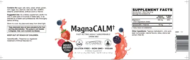 MagnaCALM Mixed Berry 20 Sticks Magnesium Vitamins/ Minerals Supplement - Image 2
