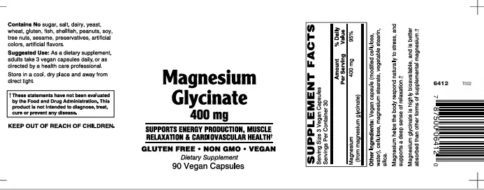 Magnesium Glycinate 400Mg Veggie Capsules 180's Vitamins/ Minerals Supplement - Image 2