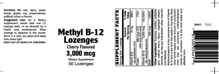 Methylcobalamin B12 3000Mcg Lozenges 50's Vitamin B-12 Supplement - Image 2
