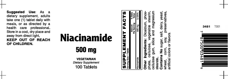 Niacinamide 500Mg Tabs 100's Vitamins/ Minerals Supplement - Image 2