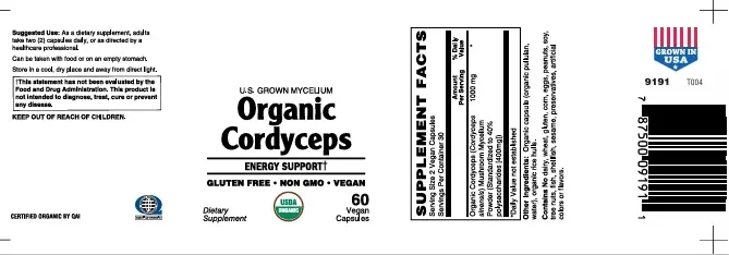 Organic Cordyceps Mushroom Vcaps 60’s - Image 2