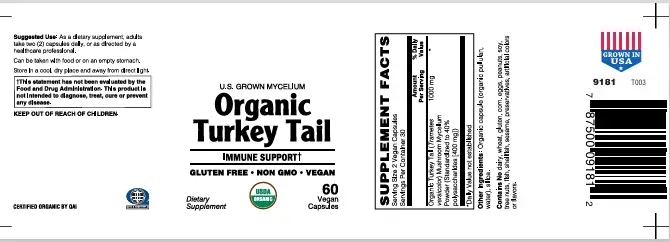 Organic Turkey Tail Mushroom Vcaps 60’s - Image 2