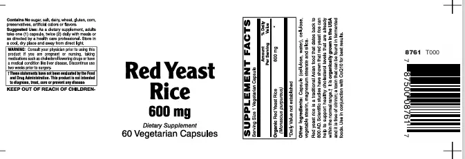 Red Yeast Rice 600Mg Vcaps 120's Herbs/ Herbals Cholesterol Supplement - Image 2