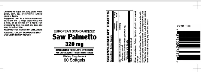 Saw Palmetto Ext 320Mg Softgels 60's Herbs/ Herbals Supplement - Image 2