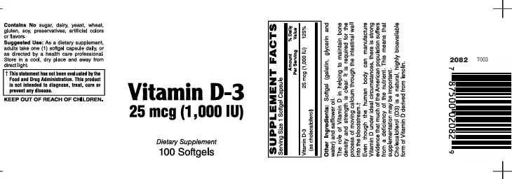 Vitamin D3 1000Iu Softgels 100's - Image 2