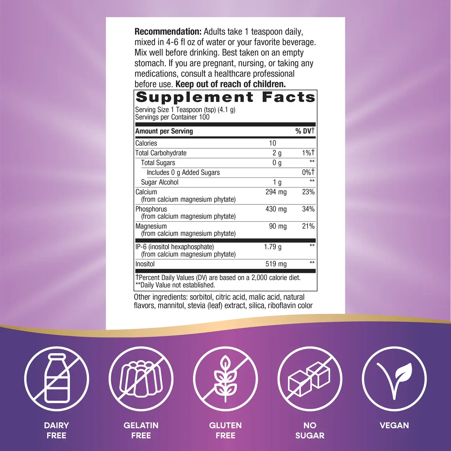 Cell Forté IP-6 & Inositol Vitamins/ Minerals Supplement - Image 3